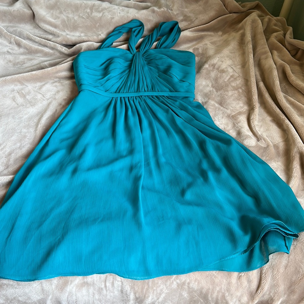 Blue Dress; David’s Bridal
